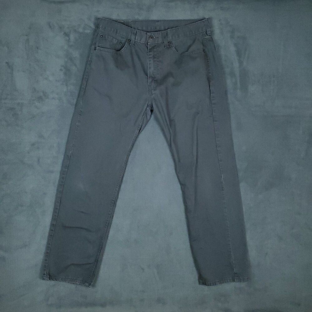 Levis 505 Jeans Mens 32x28.5 Black Straight Leg Zip Fly Denim Pants Casual